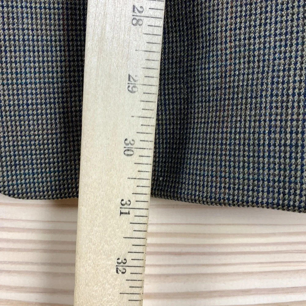 Lauren Ralph Lauren Wool Blazer‎ Sport Coat 44R Brown Mini Houndstooth Academia